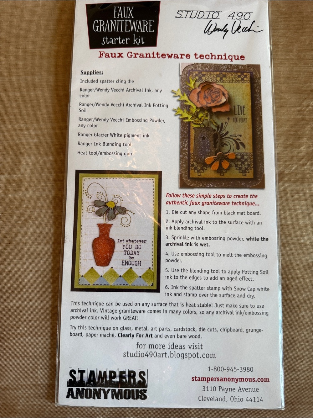 Stampers Anonymous/Wendy Vecchi Studio Faux Graniteware Technique Starter Kit